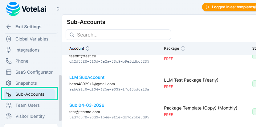 Managing Sub-Accounts